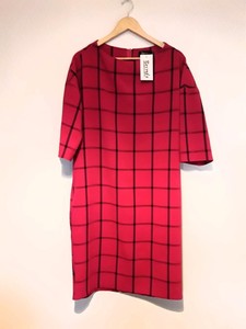 red chequered dress