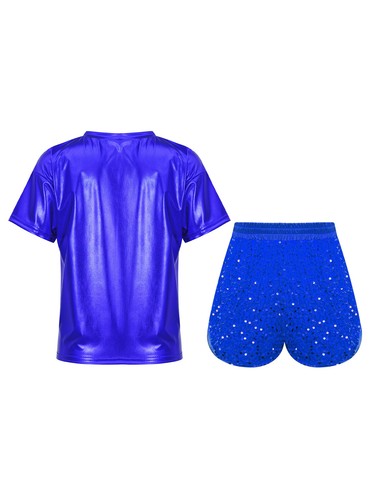 Kids Set Performance Sportswear Exercise Outfits Metallic Activewear Sequins - Picture 23 of 79