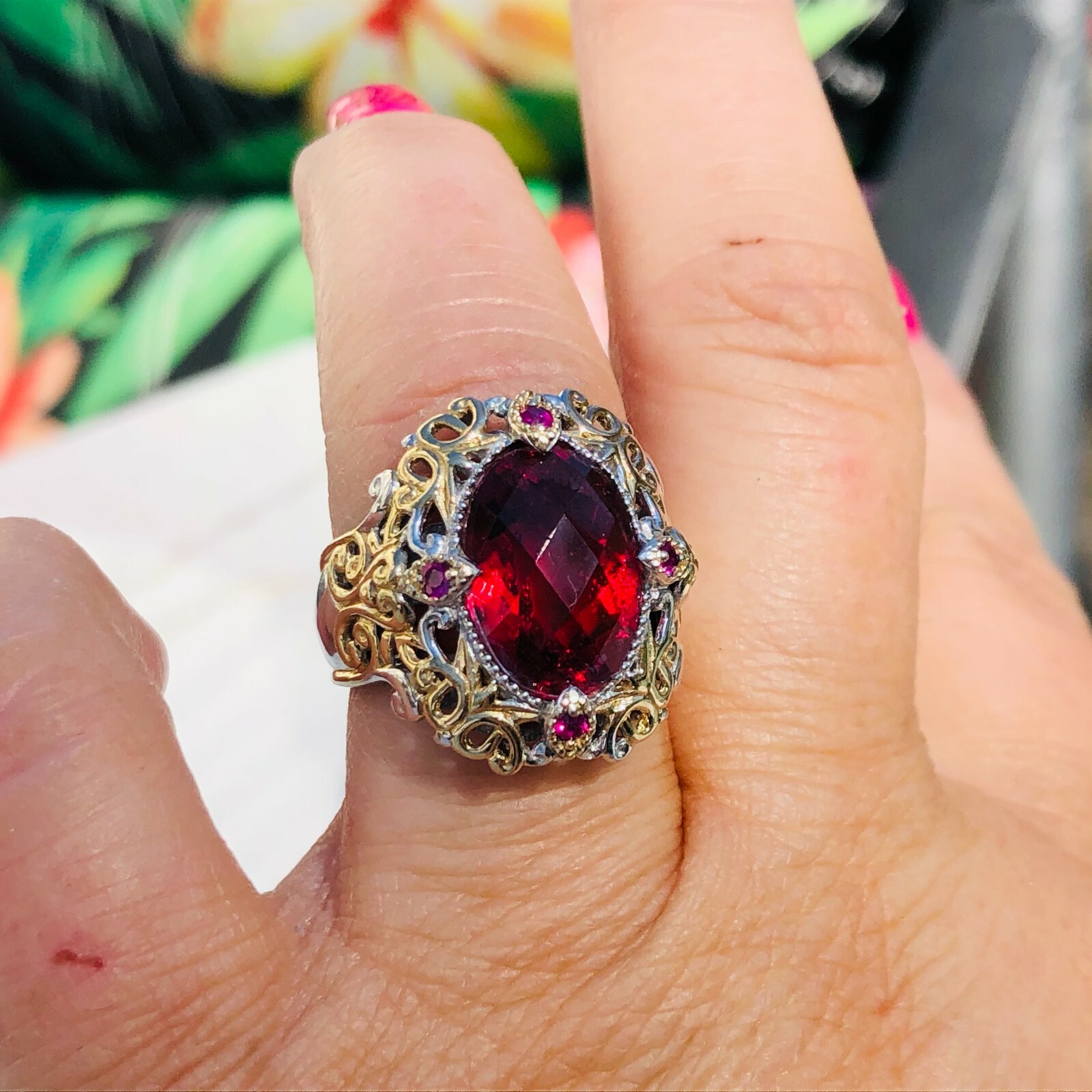 Gems en Vogue II Sterling & Gold Embraced Red Quartz … Gem