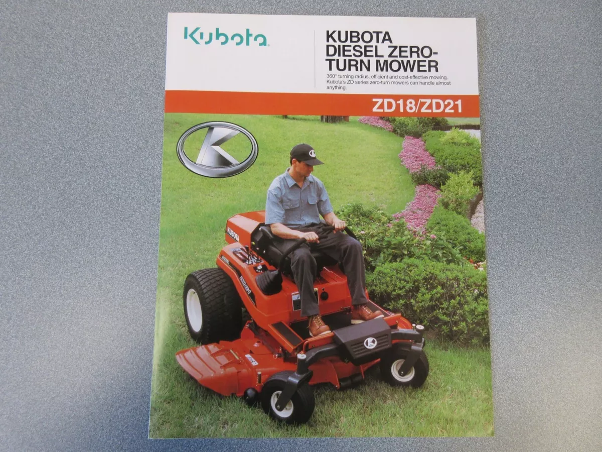 Kubota ZD18 ZD21 Zero Turn Mower Sales Brochure 6 Page eBay