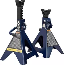 Torin 6 Ton Heavy Duty Double Locking Steel Jack Stands, 2 Pack, Blue
