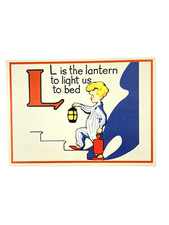 Cavallini Letter L Framable Nursery Art 1930s Repro Alphabet Flash Card