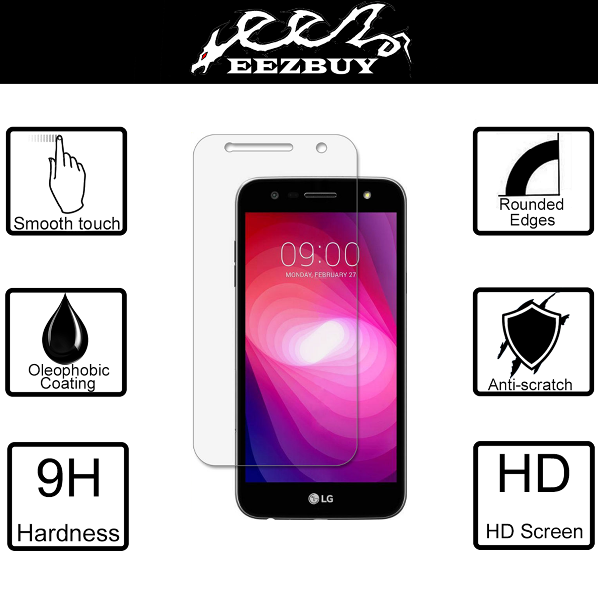 Tempered Glass Screen Protector For LG X Charge X power2 K10 Power