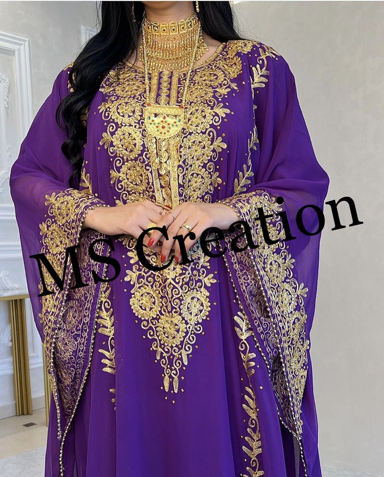 SALE New Moroccan Dubai Kaftans Farasha Abaya Dress Very Fancy Long Gown MS 1444