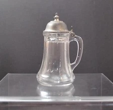 Vintage Paneled Glass Syrup Retro Metal Drip Dispenser 4 3/4" W11