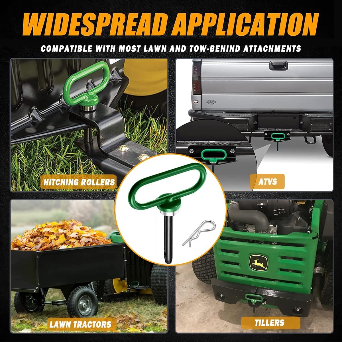 2 Packs Hitch Pin, Lawn Mower Trailer Hitch Pins 1/2 Inch with