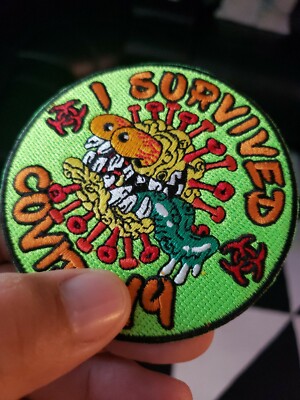 I SURVIVED CORONA 2020 EMBROIDERED PATCH IRON / SEW-ON 3.5''