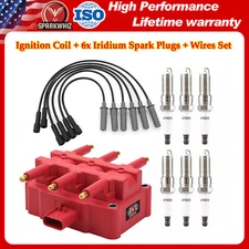 UF305 Ignition Coil & Iridium Spark Plugs & Wire Set For Wrangler 3.8L 2007-2011