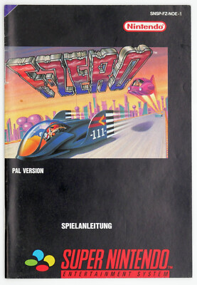 F-Zero | Super Nintendo Anleitung Handbuch Manual SNES SNSP-FZ-NOE-1