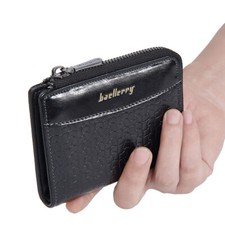 New Mens Wallet with Zip Around Leather Purse RFID Blocking Bifold Coin Pocket