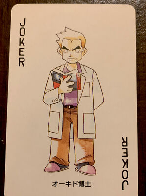 1996 POKEMON GREEN POKER PLAYING CARD-PROFESSOR OAK-NEVER PLAYED