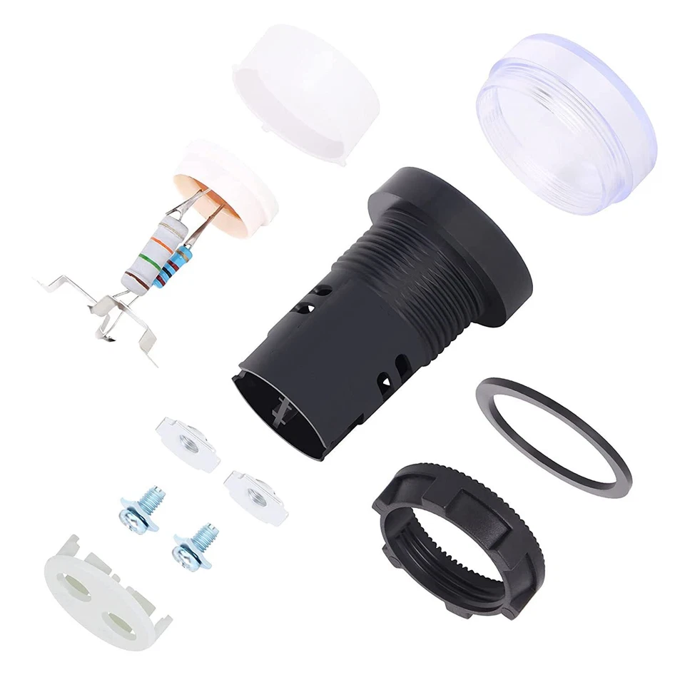 22mm Panel Agujero Montaje Luz LED Indicador Piloto Señal Advertencia-12V 24V 110V 230V Foto 3 de 4