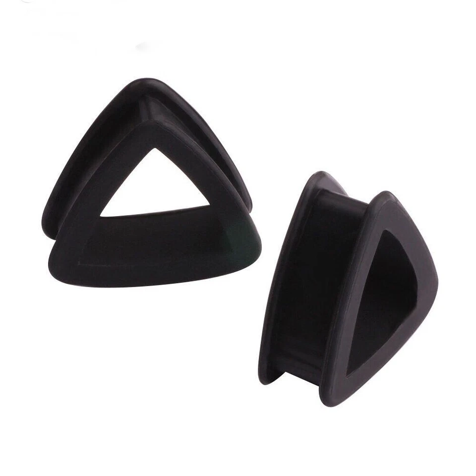 Triángulo de silicona tapones túnel túneles orejeras estirador hueco piercing cuerpo joyero Foto 4 de 4