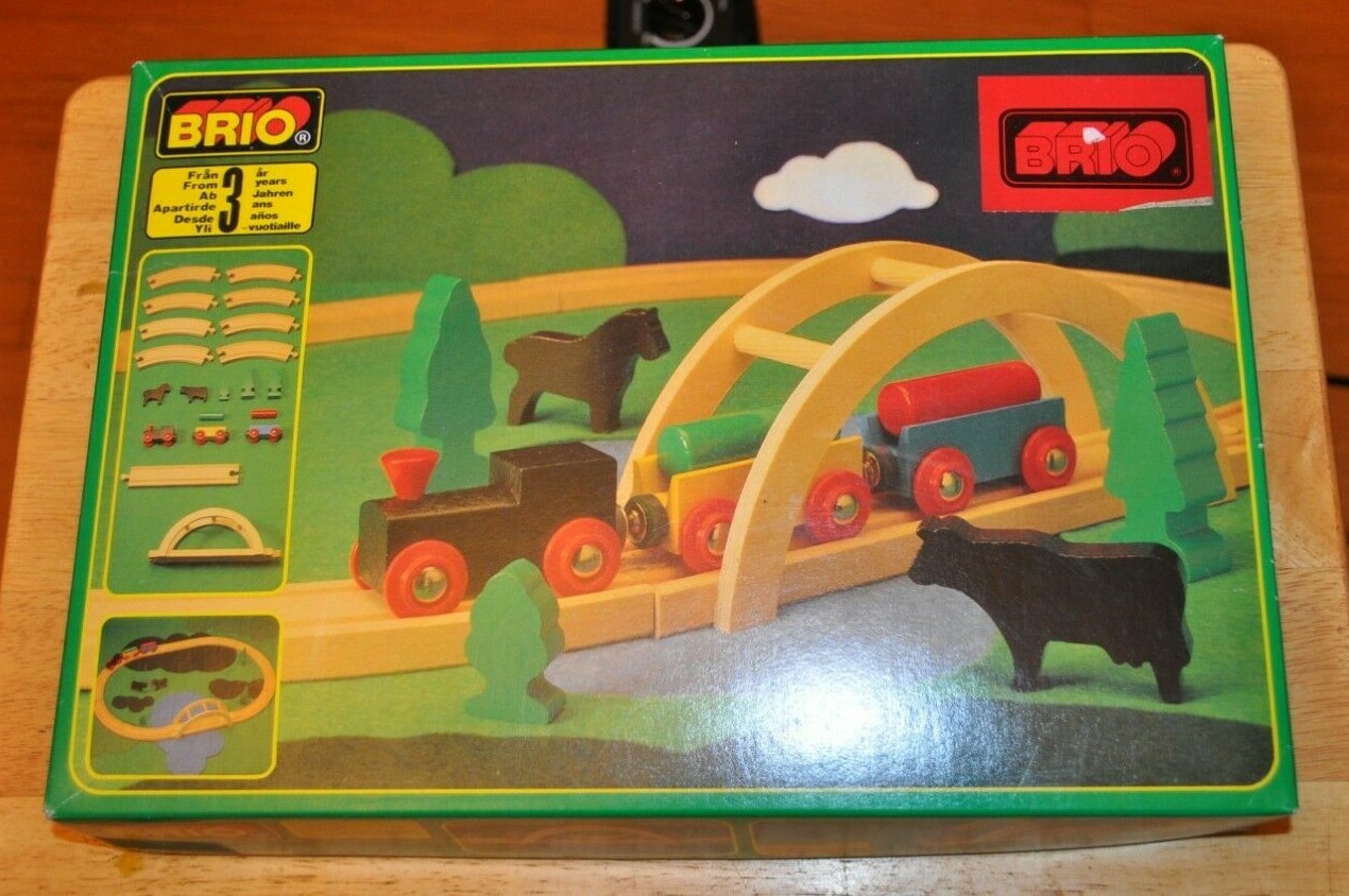 vintage brio wooden train set