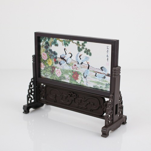 Chinese Mini Screen Decor Plastic Photo Frame Landscape Tabletop Display Vintage - Picture 18 of 35