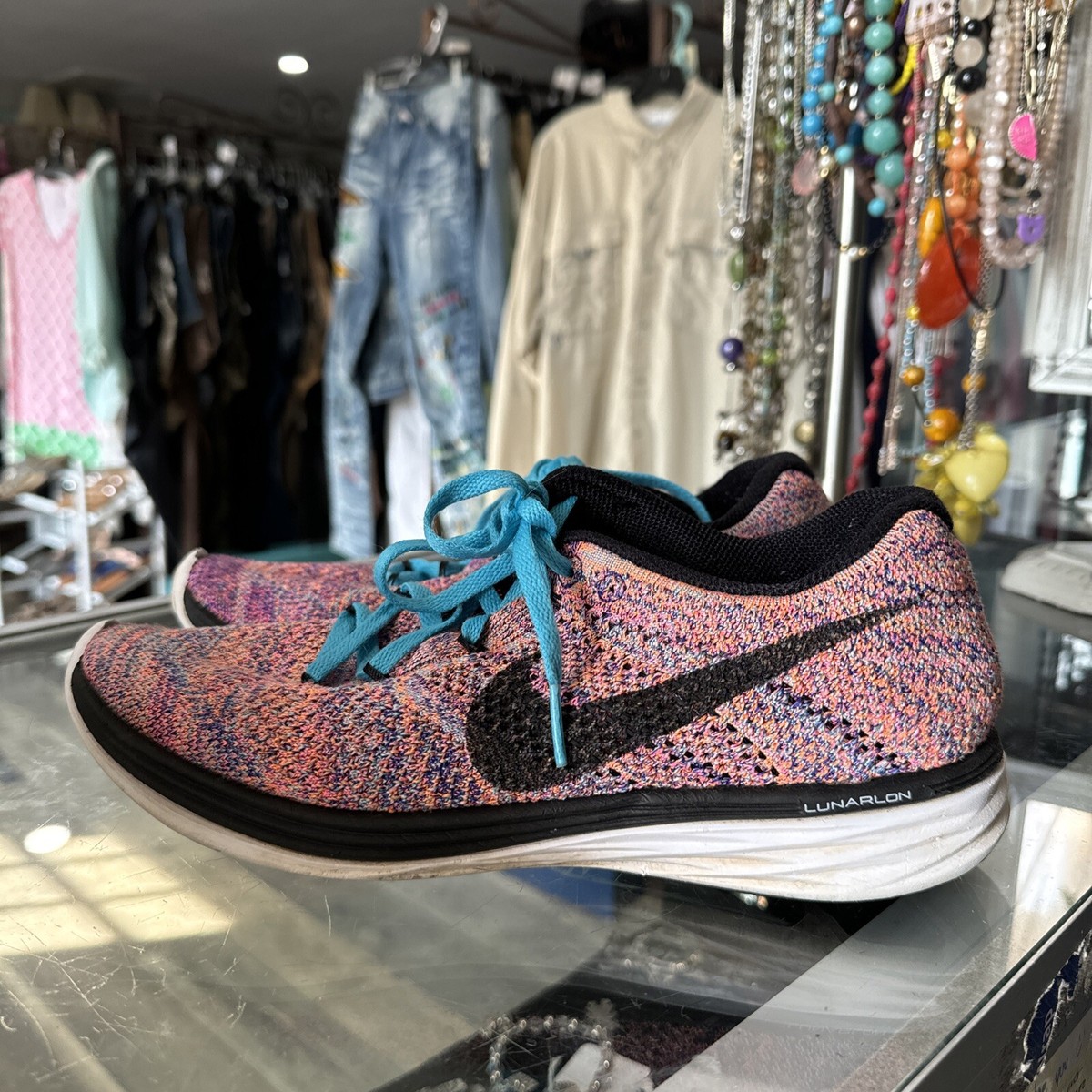 Nike Womens Flyknit Lunar Running Shoes Multicolor 698182-302 - Main Image