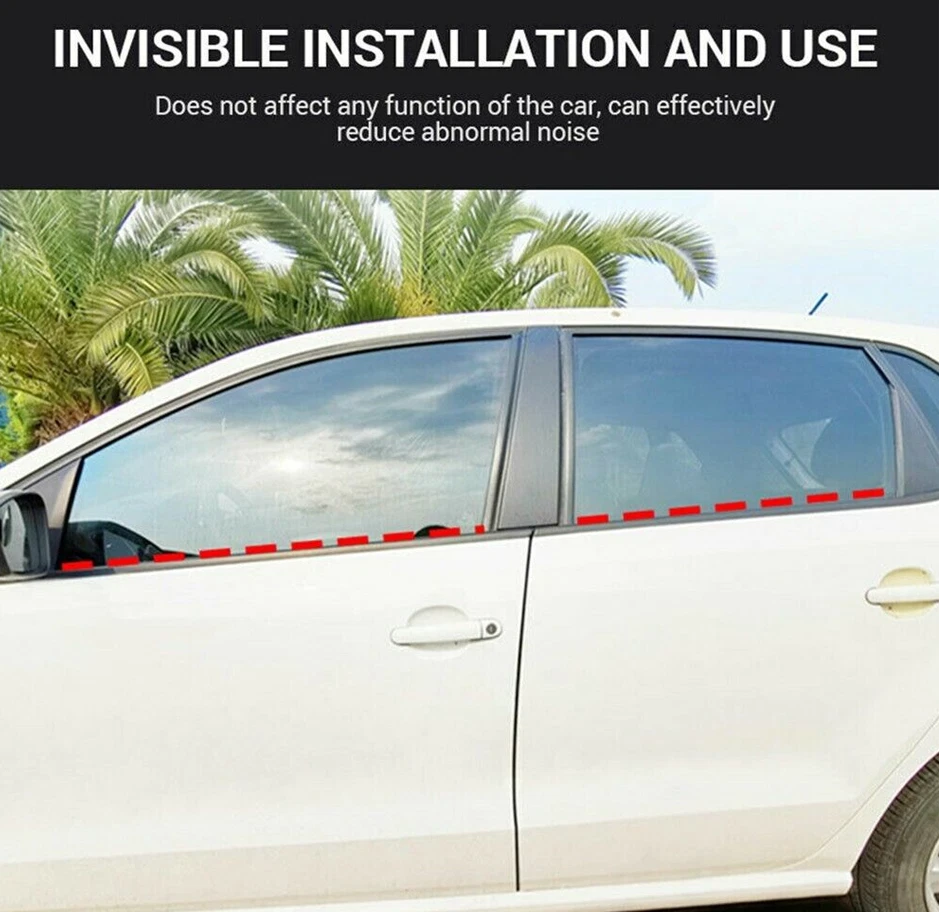 Универсальные звукоизоляционные уплотнительные полоски для окон дверей автомобилей типа V 13 футов - Изображение 4 из 4