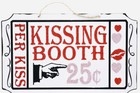 Kissing Booth Ticket Wood Hanging Sign Glitter Decor Ships Fast!