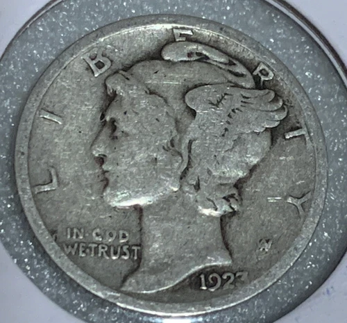 1923 Mercury Dime, Fine Condition 90% Silver, Free Shipping With  Five Items A2