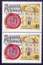 Austria 1981 MNH Pair, City hall & city seal, Buildings, Emblems