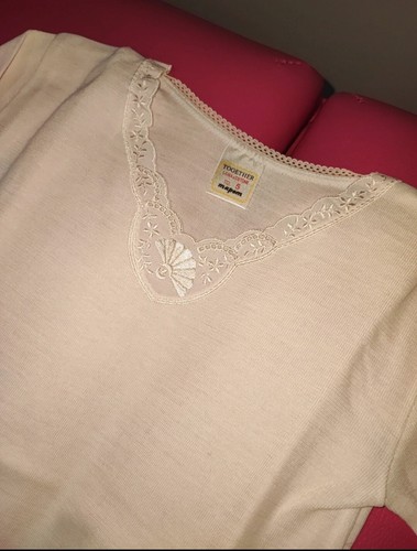 4 Maglie intima girocollo manica lunga per bambina LANA 50% - Foto 3 di 8