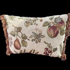 Floral Tapestry Throw Pillow 15" X 11" Decorative Cottage - Fall Colors
