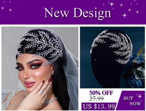 Alloy Flower Wedding Headpiece Wedding Hair Band Crystal Headpieces for Bride - Bild 12 von 14