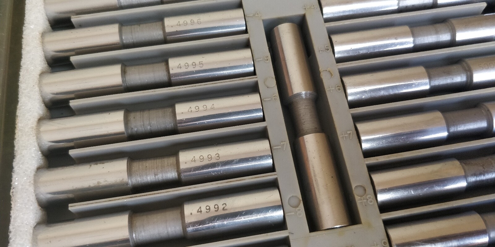 Deltronic .5000” 1/2" Gage Pin Set Comple Set +.0012 -.0012