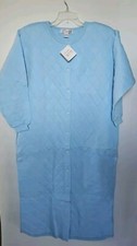 Norm Thompson Women's M Blue Quilted Robe House Coat NEW NWT