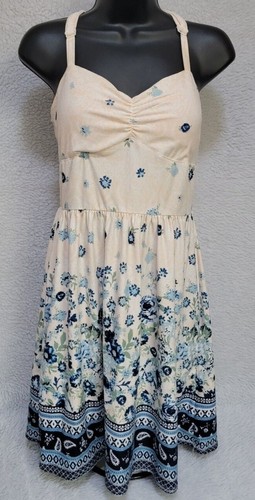 No Boundaries Juniors Womens Sundress Dress Size M Medium 7/9 Multicolor Floral - Picture 11 of 12