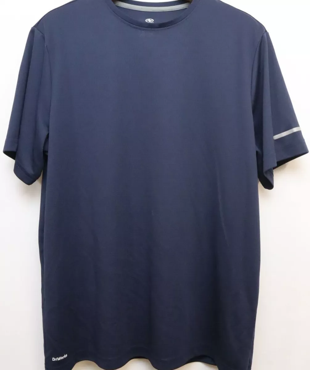 Athletic Works Men's Activewear Dri Works T Shirt Navy Blue Large Regular  Fit