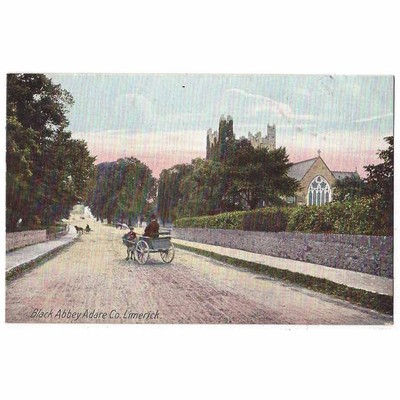 BLACK ABBEY Co Limerick Irland Pferd & Wagen Postkarte von Lawrence von Dublin