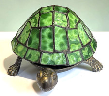 Tiffany Style Green Stained Glass Turtle Table/Accent Lamp