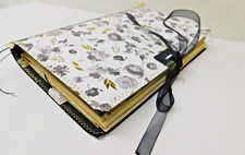 Junk Journal Blank 9x5.75 Vintage Eclectic Monochrome Floral 2 Sig 116pg