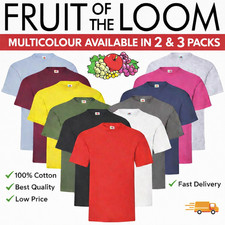 Image of Men's Multi Color 2 & 3 Pack Super Premium T Shirt 100% Cotton Fruit of the Loom