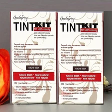 2 PACK Godefroy Hair Color Tint Kit - Natural Black 20 Application HAIR & FACIAL