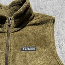 COLUMBIA MENS FLEECE VEST LARGE, OLIVE GREEN