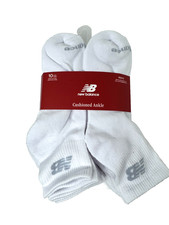 New Balance Men's 10 pairs Cushioned Ankle Socks White SZ L 9-12