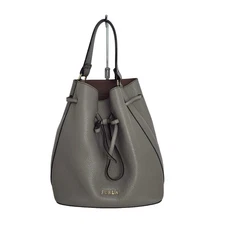 Auth FURLA - Gray Leather Shoulder Bag