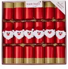 Robin Reed 12" Christmas Crackers, Jolly Santa  - Box of 6 (6613)