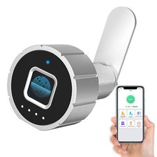 Fingerprint Cabinet Lock, Smart Lock with Bluetooth  Fingerprint, Keyless Dr...