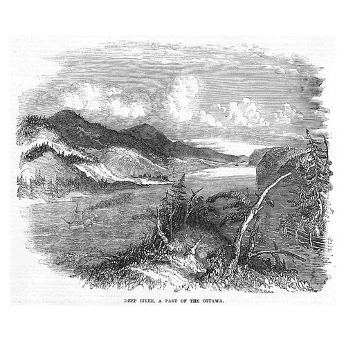 CANADA Deep River part of the Ottawa - Antique Print 1858