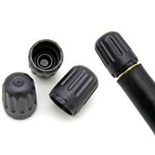 Black Tpms Tire Valve Caps 12 Pack Universal Airtight Plastic Stem Covers