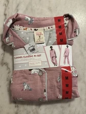 Munki Munki Pink Flannel Pajama Set Taylor Swift Cats NEW MEDIUM
