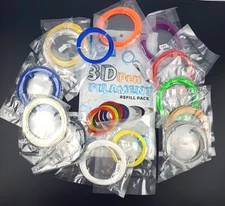 3D Pen Filament Refill Pack Artist Supply 12 colors open bag all New