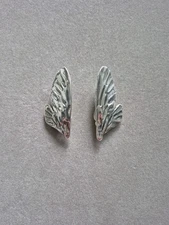 Clifton Nicholson sterling silver Modernist Artisan Wings clip on earrings