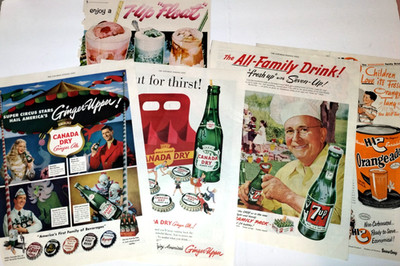 Vtg Soda Pop Soft Drinks Print Ads 7-UP Canada Dry Ginger Ale Hi-C Orange-ade