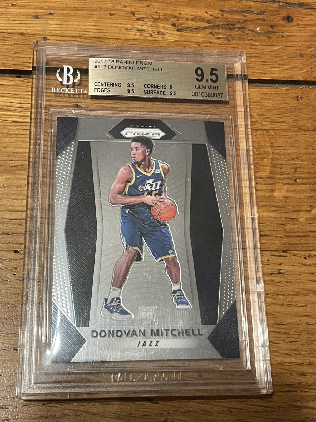 Donovan Mitchell BGS 9.5 2017-18 Panini Prizm Silver Prizms Rookie RC #117