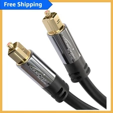 6ft Fiber Optic TOSLINK Cable - Ideal for Soundbars & Gaming Consoles