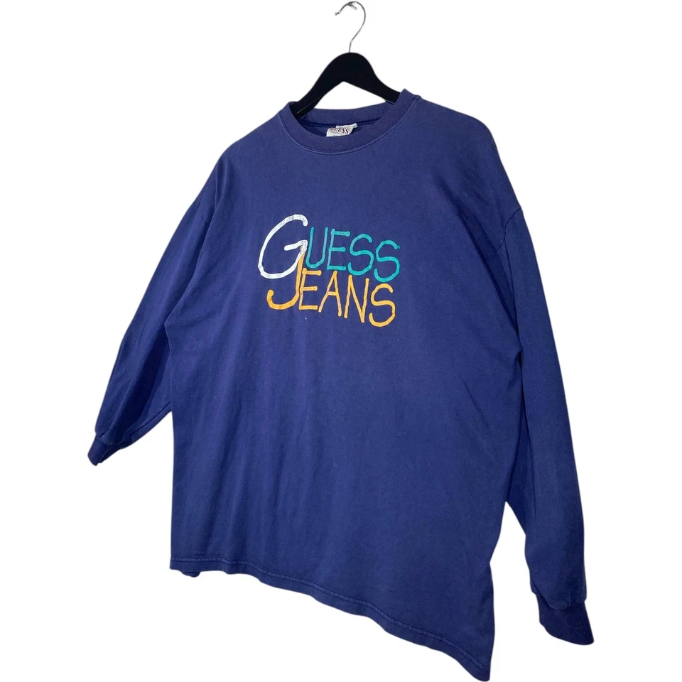 Camiseta de Colección Guess Jeans Color Gráfico Manga Larga Púrpura Para Hombre XXL Foto 3 de 4